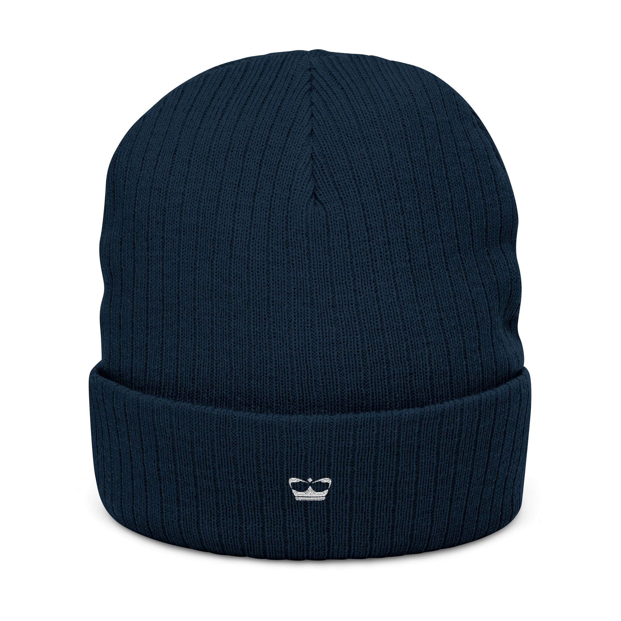 Princess ribbestrikket lue med brodert logo