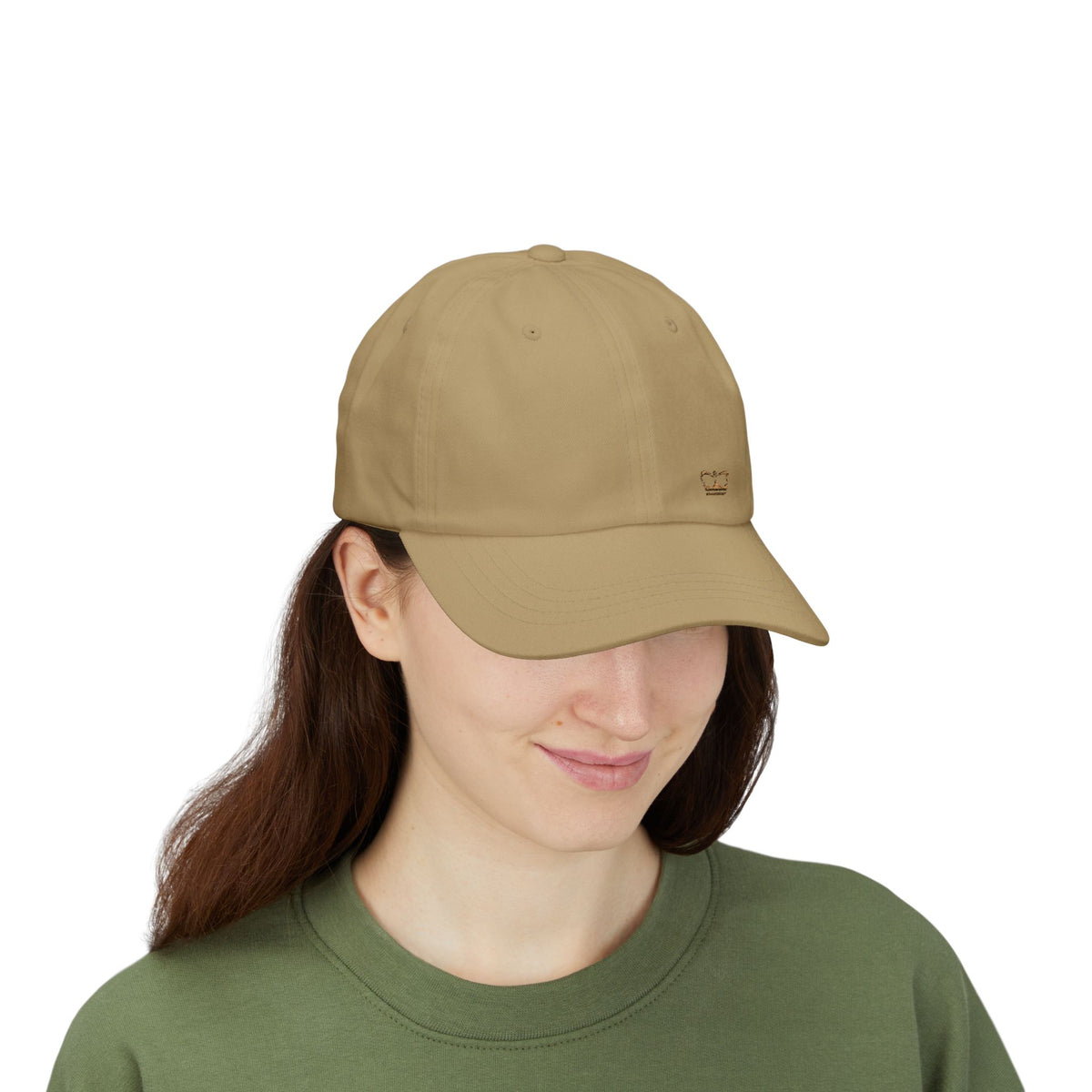 Princess-lippalakki khaki, brodeerattu khakinvärinen logo