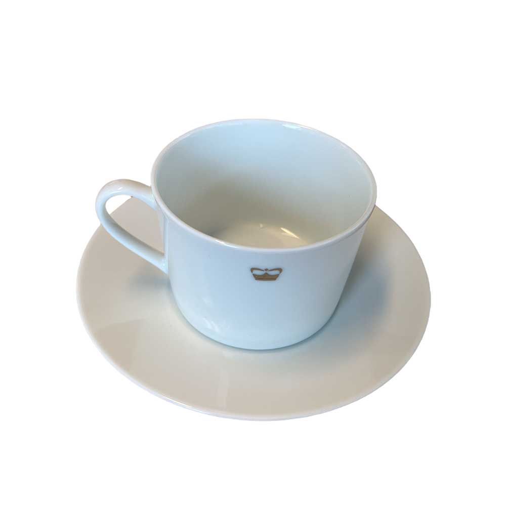 PRINCESS SERVISE KAFFEKOPP & SKÅL MED VÅPENEMBLEM HVIT
