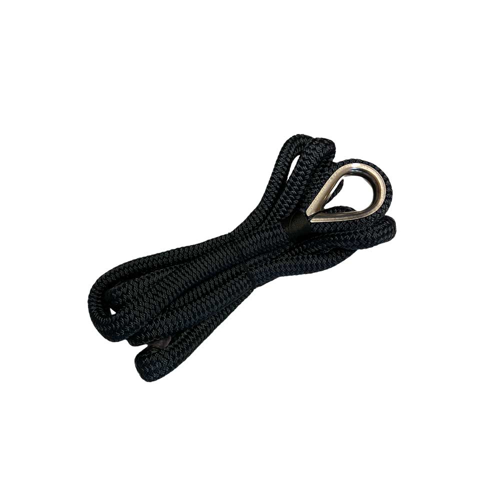 TAU Fortøyningstau flettet med ståløye 18MM X 4M, navy