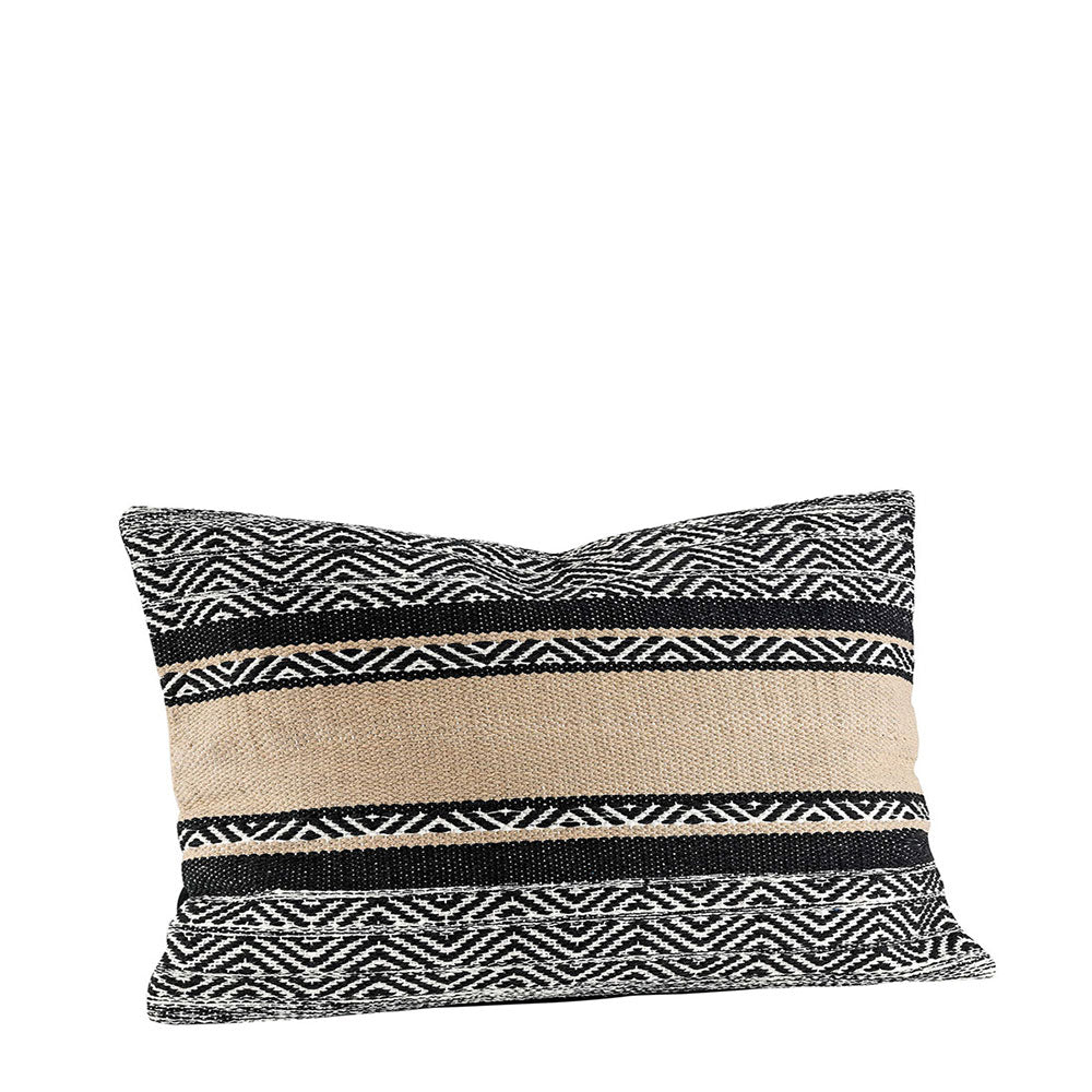 POLLENCA Pudeovertræk 60x40 sort-hvid-beige