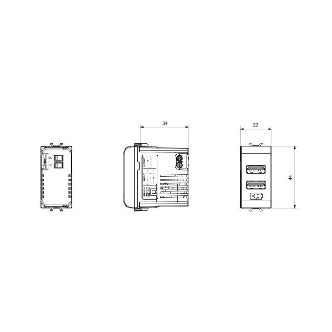 GEWISS GW12450 DOPPELTE USB STECKDOSE 1G