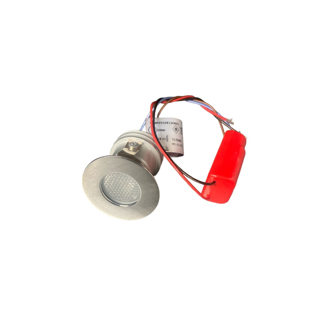 LED ELY 3W VARMHVIT RUSTFRITT POLERT RAMME