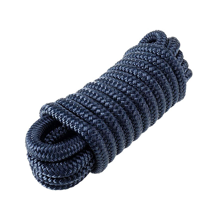 TAU FLETTET FORTØYNING 20MM X20M MARINEBLÅ