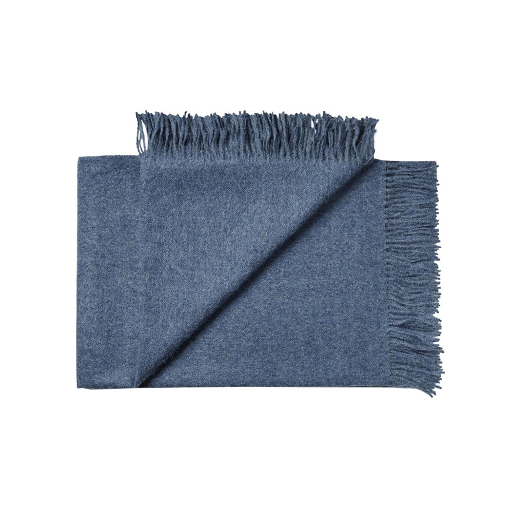 Plaid / Schal aus Baby-Alpaka, Denimblau