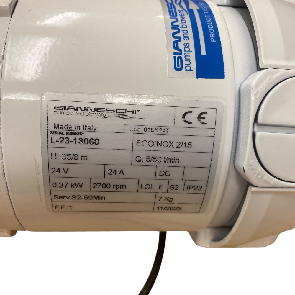 مضخة كهربائية GIANNESHI EQOINOX 2 جديدة 24V DC 0,37KW 2900RPM