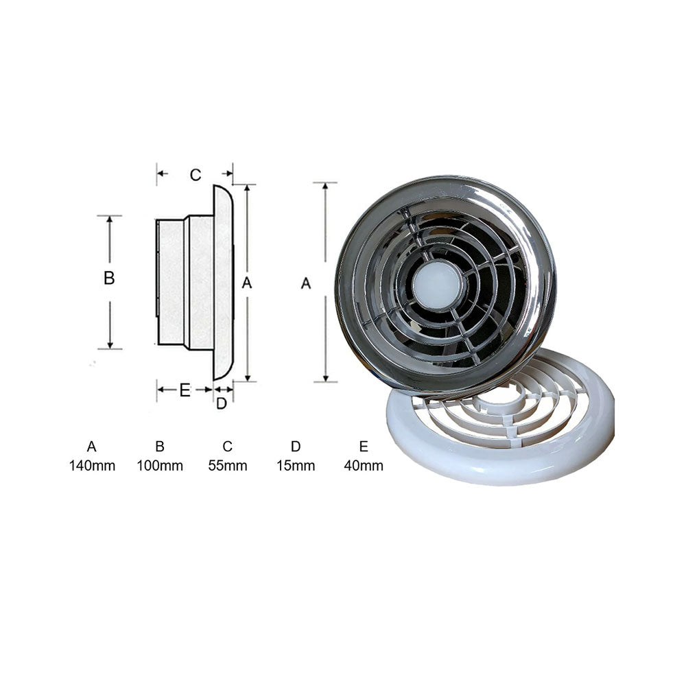 LÜFTER MIT LICHT 12V