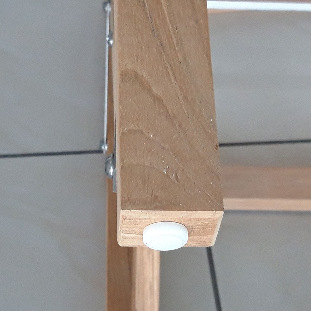 Quadratischer Regiestuhl / Baumwolle ecru Sitze